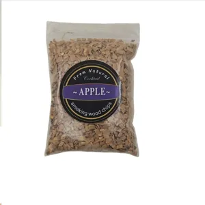 50g Natural apple wood chips for cocktail smoking packaged in a transparent zip bag