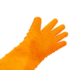 Guanti da barbecue in silicone arancione spessi guanti da forno per cucina cottura BBQ