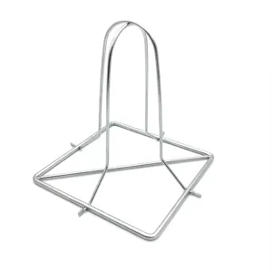 Detailed view of the foldable stainless steel roast chicken rack stand for outdoor BBQ