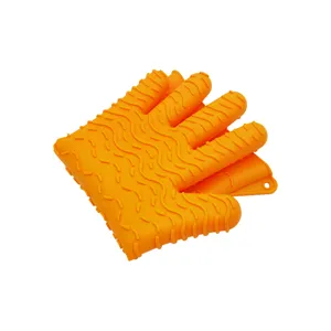 Guanto isolante termico per barbecue in silicone ispessito per forno microonde cucina arancione 1pz