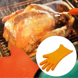 Guanto da barbecue in silicone ispessito per forno e microonde, utensile da cucina resistente.