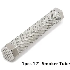 12 inch hexagonal stainless steel pellet smoker tube for outdoor BBQ smoking