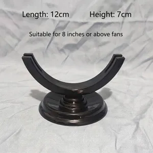 Support de ventilateur pliant en croissant noir, 12 cm de long et 7 cm de haut