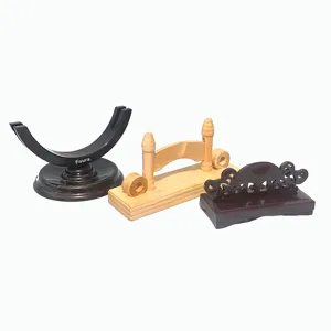 Ensemble de trois supports d'éventails en bois et plastique pour éventails décoratifs