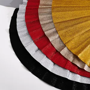 Abanico plegable Kung Fu con purpurina de 33 cm para fiestas y espectáculos varios colores