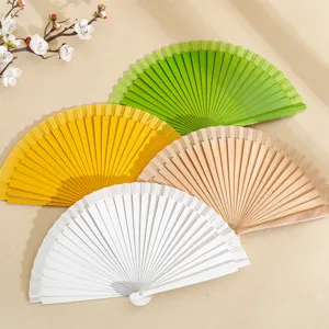 Abanico Plegable de Madera Maciza Estilo Español Moderno Minimalista Color Sólido Con Soporte de Madera para Decoración