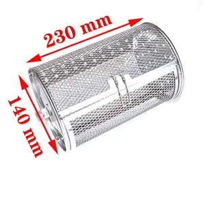 Roestvrijstalen roterende grillmand Stijl C voor airfryer en oven, maat 230x140mm