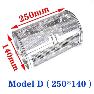 Roestvrijstalen roterende grillmand voor airfryer en oven, maat 250x140mm, Model D