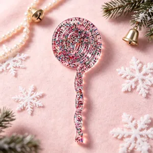 Glitzernder Weihnachts-Lutscher-Anhänger für festliche Baumdekoration und Heimparty