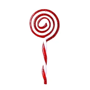 Roter und weißer glitzernder Spiral-Lutscher als festlicher Weihnachtsbaumschmuck