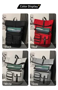 Sac à dos de sport grande capacité disponible en noir, rouge, blanc et gris élégant.