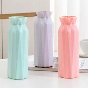 Vasi moderni nordici geometrici in plastica color pastello per decoro minimalista