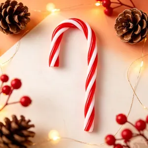 Festlicher rot-weißer Plastik-Zuckerstangen-Anhänger für den Weihnachtsbaum dekor