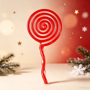 Großer rot-weißer Spiral-Lutscher-Weihnachtsbaumschmuck für festliche Feiertagsdekoration.