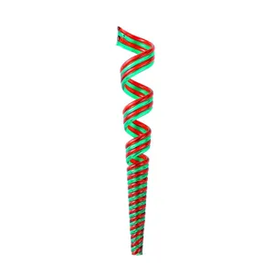 Feestelijke rood-groene spiraalvormige ijspegel kerstdecoratie voor vakantie huis
