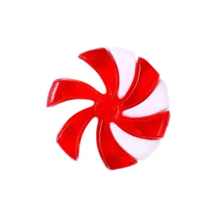 Red and white swirl peppermint candy Christmas ornament for festive tree decoration