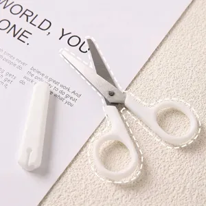 Edelstahl Schere Minimalistisch Transparent Weißer Griff DIY Papierschneider Büro Schule Studenten Bastelschere Mit Schutzhülle
