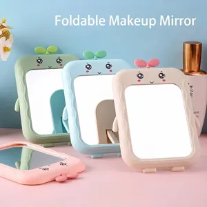 Cute cartoon sprout foldable desktop makeup mirror for student dormitory vanity mirror