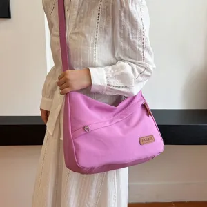 Sac à bandoulière en toile violette minimaliste avec grande capacité pour usage décontracté