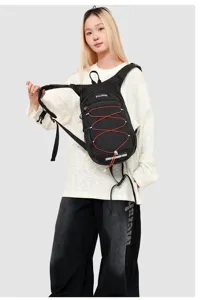 Outdoor lightweight hiking backpack for running and cycling shown on an Asian model