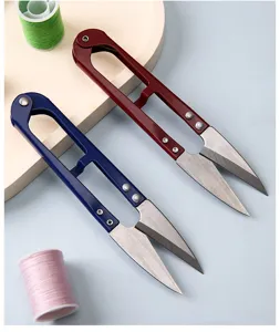 U-shaped high carbon steel thread snips for sewing and embroidery crafting
