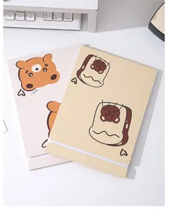 Detailed view of portable folding makeup mirrors with cute bear and toast patterns