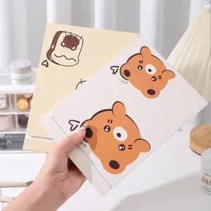 Cute bear pattern portable foldable makeup mirror for desk vanity and travel use