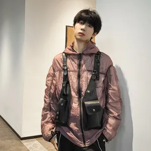 Men's tactical chest vest bag with multiple pockets for cycling and outdoor use
