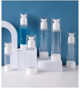Ensemble de flacons pompe à vide transparents de différentes tailles pour cosmétiques