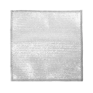 Square silver wire kitchen dishcloth for effective scrubbing and dishwashing tasks
