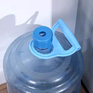 Ergonomic blue plastic handle for lifting heavy five gallon water bottle jugs easily