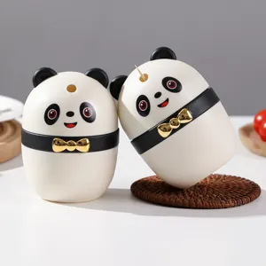 Creative Panda Toothpick Holder Automatic Press Pop Up Toothpick Case Portable Plastic Panda Shape Toothpick Dispenser