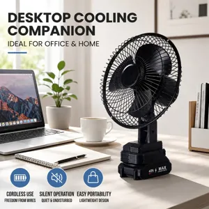 Ventilador de Escritorio Portátil sin Escobillas Alimentado por Batería de Litio Pequeño Ventilador para Dormitorio Oficina Viajes Aire Libre Mini Ventilador