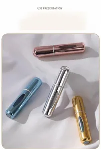 Επαναγεμιζόμενα μπουκάλια αρώματος 5ml για ταξίδια σε διάφορα μεταλλικά χρώματα