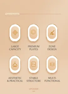Infographic showing makeup mirror box features: large capacity and stable structure.