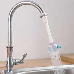 Aérateur d'Extension de Robinet de Cuisine en Acier Inoxydable Rotatif Rétractable Filtre Anti-éclaboussures Pomme de Douche Accessoire