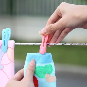 Strong plastic windproof clothes pegs set for outdoor drying socks and underwear