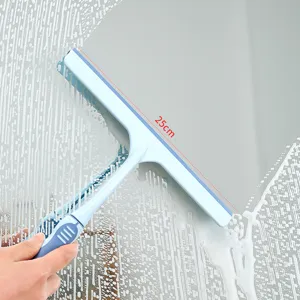 Tergivetro da 25 cm con manico lungo per la pulizia domestica di vetri e finestre