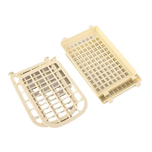 Modular cream 2-tier hollow plastic desktop storage rack for kitchen and bathroom organizer