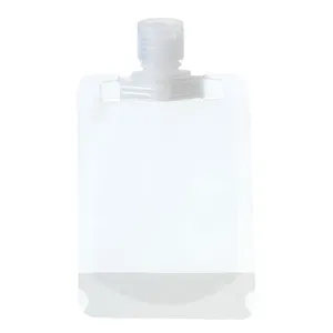 Clear refillable travel pouch for toiletries with a leak-proof screw cap design