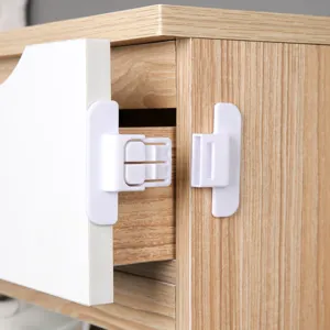 White child safety lock for drawer and cabinet baby protection drawer safety latch