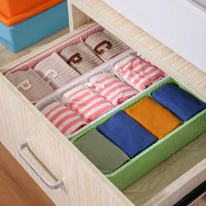 Durable plastic multi-grid drawer organizer for socks and underwear in pastel colors