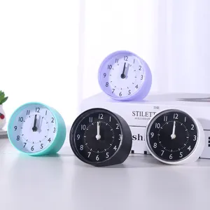 Creative candy-colored round alarm clocks for bedroom bedside table decor