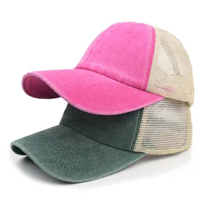 Sommer atmungsaktive Mesh Baseballcap für Damen Herren, einfarbige Outdoor Sonnenkappe.