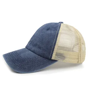 Gewaschene Mesh Baseballcap für Sommer Outdoor Sonnenschutz und atmungsaktiver Trucker Hut.