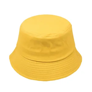 Klassischer gelber Sonnenhut aus Baumwolle für Outdoor und Angeln mit Sonnenschutz