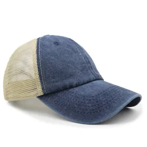 Atmungsaktive Mesh-Baseballkappe mit Jeansfront für Outdoor-Sommersonnenschutz und Freizeit.