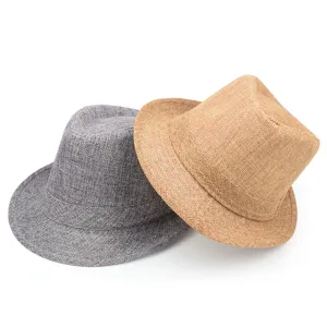 Stylische Sommer-Filzhüte aus Leinen für Damen und Herren in Grau und Hellbraun