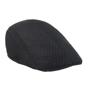 Klassische schwarze Netz-Schirmmütze für den Sommer, atmungsaktive Baskenmütze