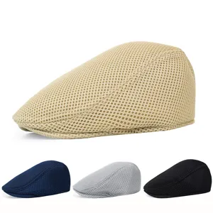 Atmungsaktive Herren Schiebermütze aus Mesh in Beige, Marineblau, Grau und Schwarz.